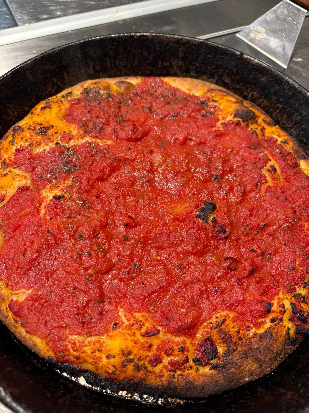Focaccia con pomodoro a pezzi
